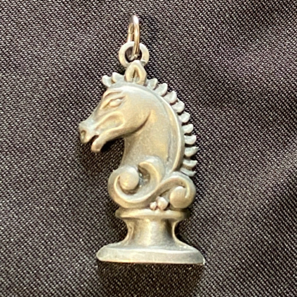 Michele Lynn Knight Chess Pendant, Vintage, Metal